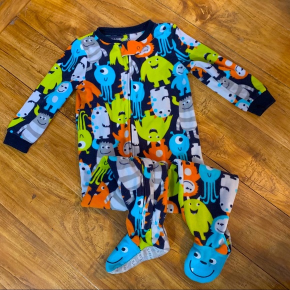 Carter’s Monster Feet Fleece One-Piece Footies PJs - Picture 1 of 4